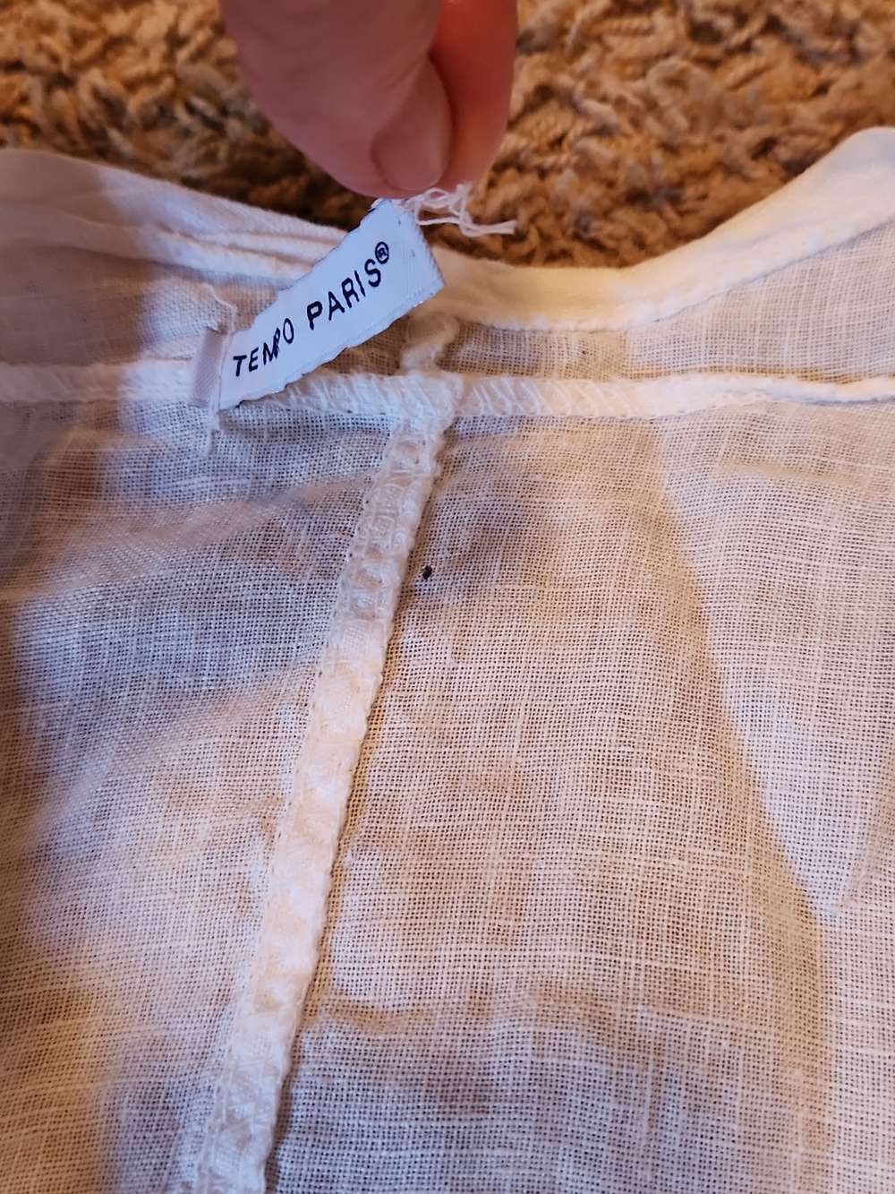Lightweight White Linen Open-Front Women's Jacket - Picture 8 of 9